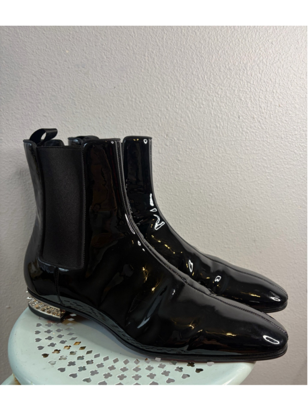 CHRISTIAN LOUBOUTIN 
Roady-rocks Patent Leather Chelsea Boots s